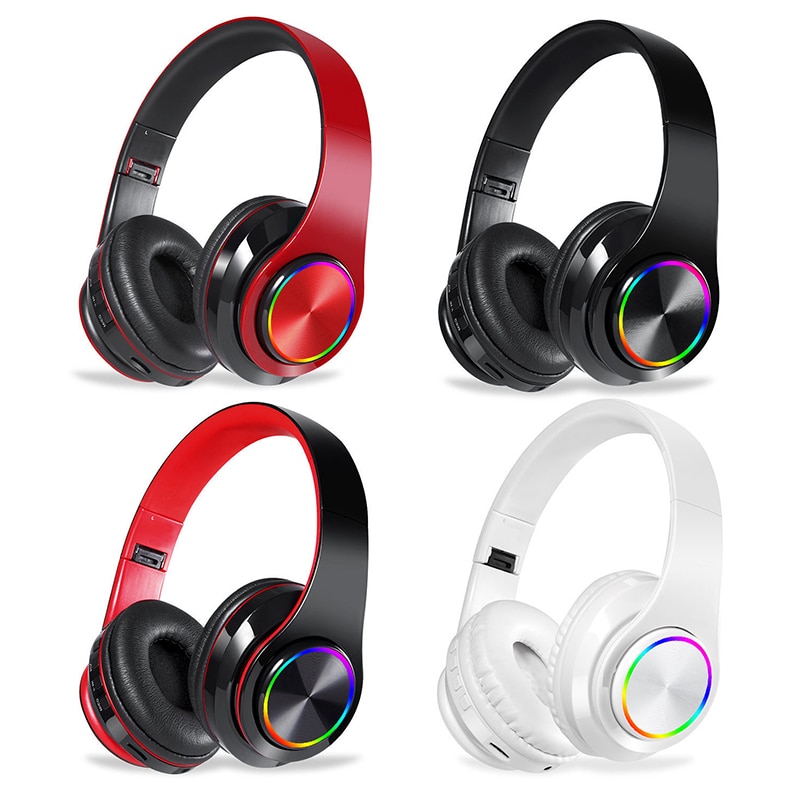 5D Stereo Noise Cancelling Bluetooth 5.0 Headphone Gamer Wireless Headset LED Colorful Breathing Lights Headphones Over Ear USA