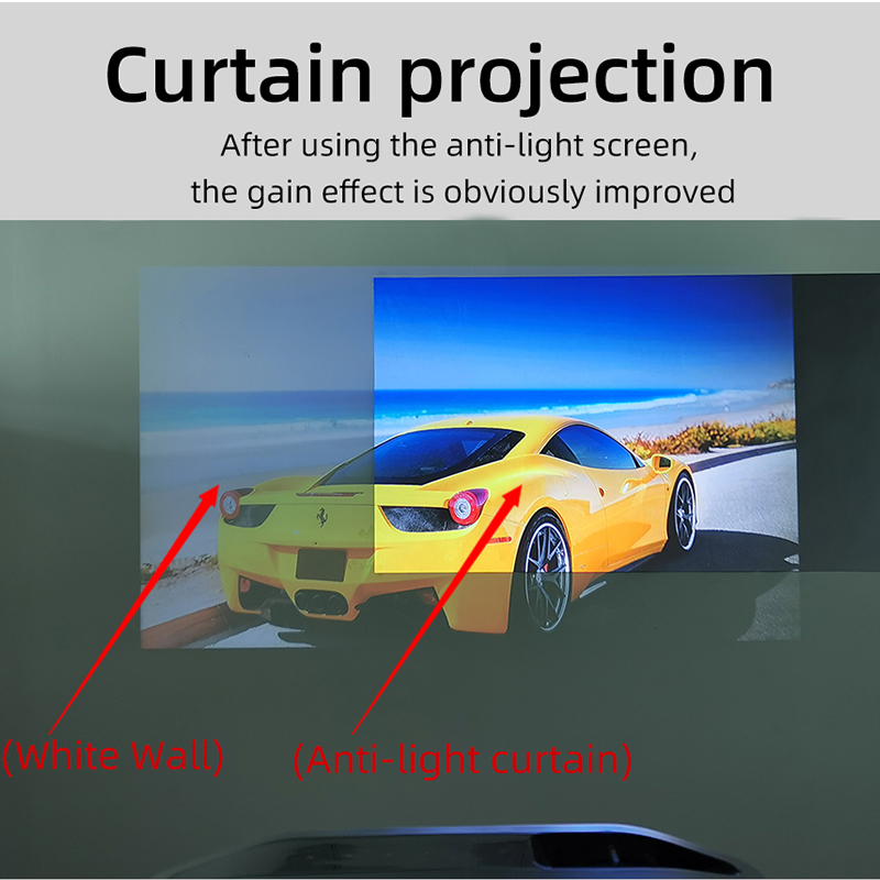 LEJIADA Projector Screen 60-133 Inch Metal Grey Anti-Light 16:9 Portable Black Border With Holes Home Outdoor Projection Screen