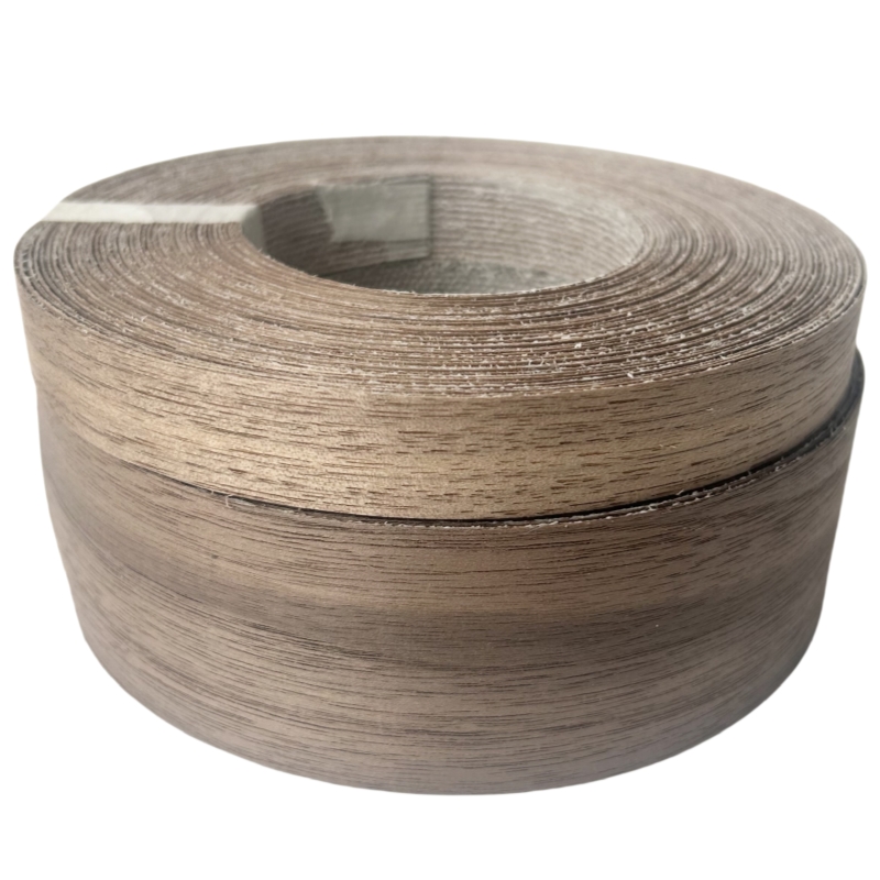 Cinta de chapa de madera natural prepegada, tiras de madera de bandas de borde de nogal/abétula, bordes de chapa de hierro con parte trasera adhesiva termofusible