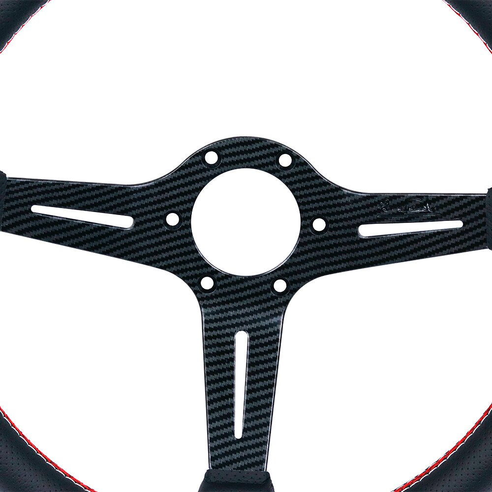 14inch ND Carbon Fiber Look Leather Drift Sport Steering Wheel