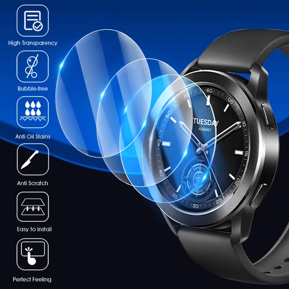 1-5Pcs Tempered Glass For Xiaomi Mi Watch S3 Screen Protector HD Clear Smartwatch Protective Film For Xiaomi Watch S3 Glass