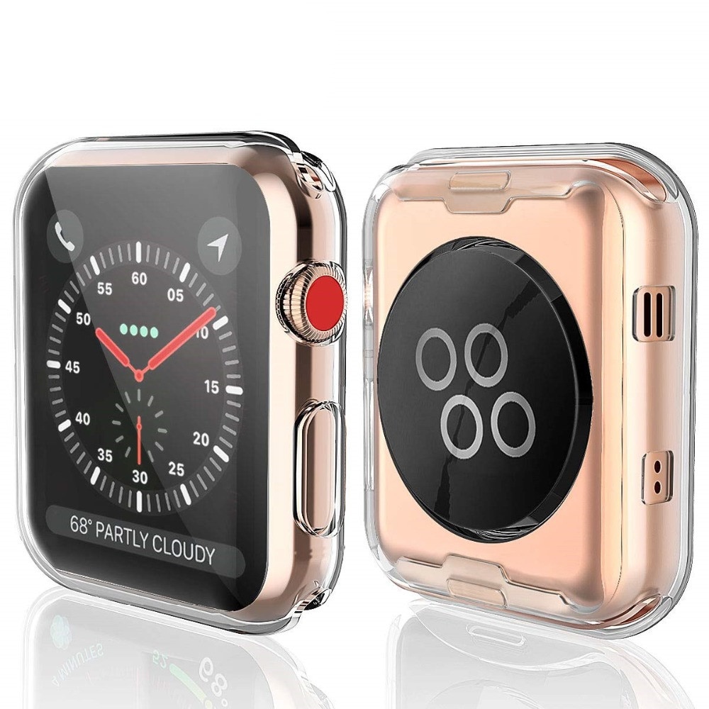 Zachte horloge case Voor apple watch band apple watch 5 4 3 cover 44mm/40mm/42mm 38mm iwatch band rondom ultradunne Clear frame