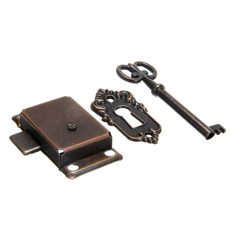 1PC Antique Lock Drawer Cabinet Cabinet Door Lock Set with Key Wardrobe Cupboard Lock for Furniture Kitchen Replacement