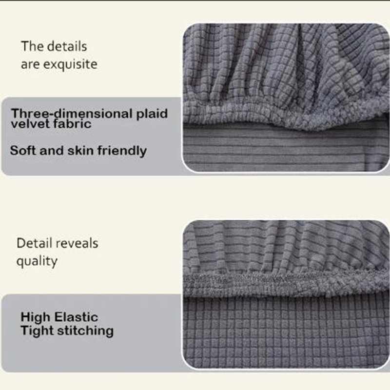 2 pièces/ensemble haute élastique Plaid velours chaise de bureau couvre épaissir ordinateur Spandex fendu housse de siège fauteuil couverture Textile de maison
