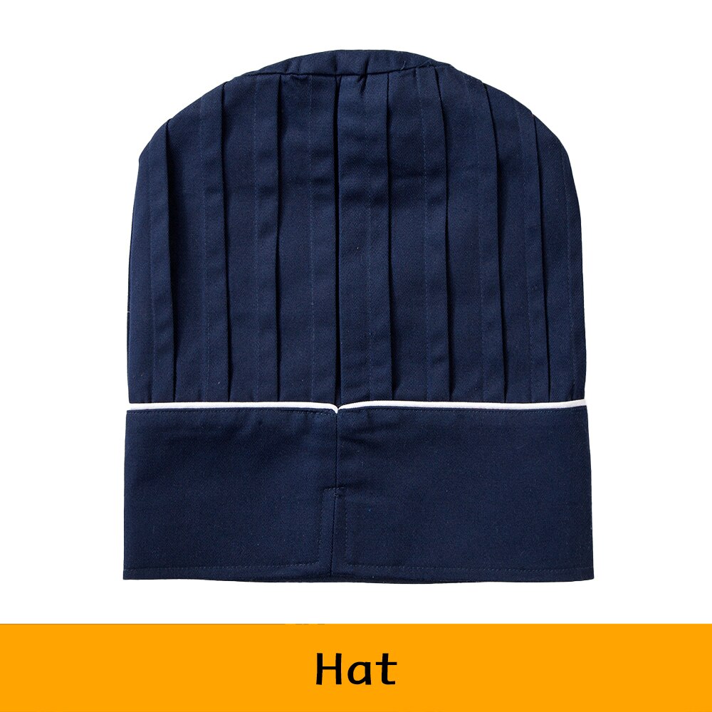 Chef Hat Gorro Cocinero Kitchen Baker Elastic Hat Hotel Catering Cooking Cap Striped Plain Hats Waiter Working Caps: Blue