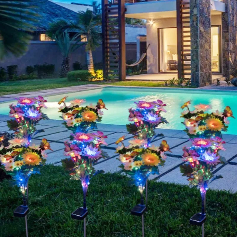LED-Solarleuchte, wasserdicht, Schmetterling, Solar--Blumen-Lampe, für Höhle Außenbereich, dekorativ für Garten, Hof, Rasen, Weg, Beleuchtung, , Hochzeit
