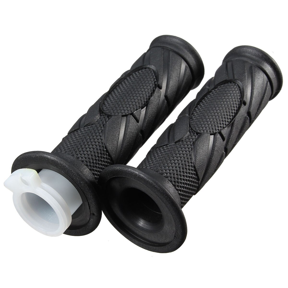 Universal 22mm Motorcycle Handlebar Grips - Soft Sponge, Anti-Slip, Black (Pair)