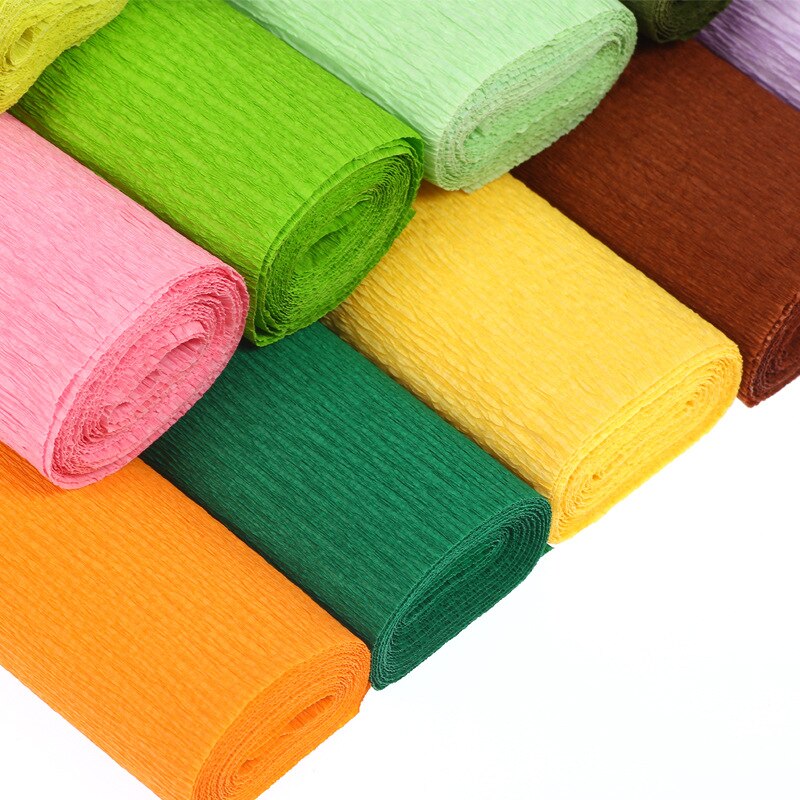 250Cm * 50Cm Crinkled Crêpepapier Bloem Wikkelen Bruiloft Feestelijke Partij Decoratie Kids Diy Vouw Scrapbooking Ambachten 5Pcs