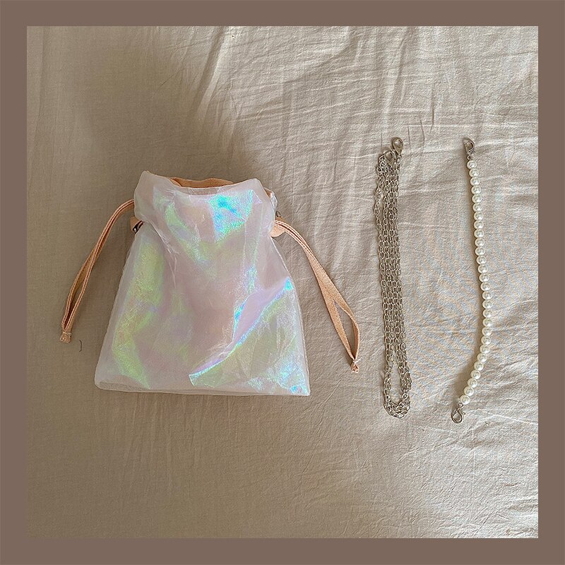Mini sacs à main avec chaîne perlée pour femmes, sacs à bandoulière Vintage, fil de , sacoche de soirée, pochette