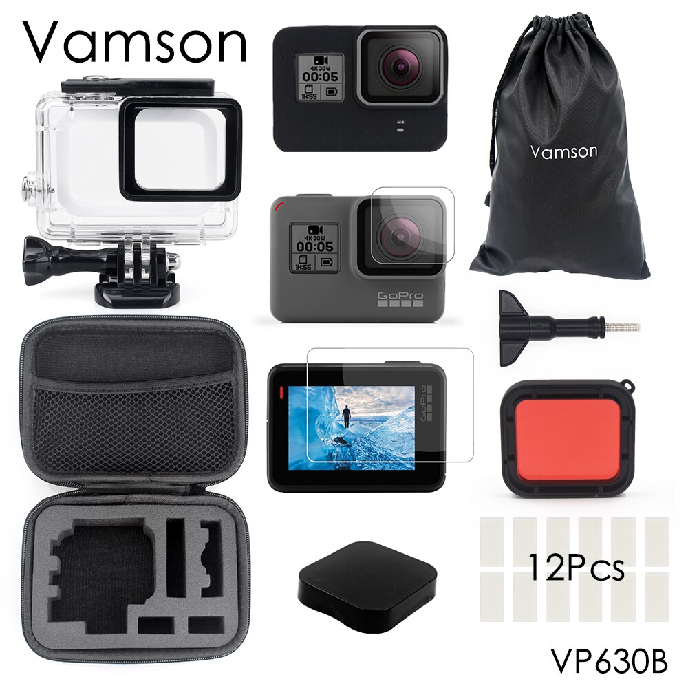 Vamson voor Gopro Hero 7 Zwart 6 5 4 Accessoires Waterdichte Bescherming Behuizing Case Duiken Onderwater 45 M Beschermende Camera VP630: VP630B