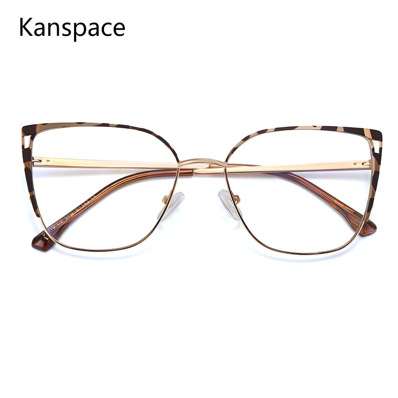 Kanspace Anti Blue Light Computer Eyewear Prescription Optical Vintage Metal Women Eyeglasses Cat Eye Glasses 82019