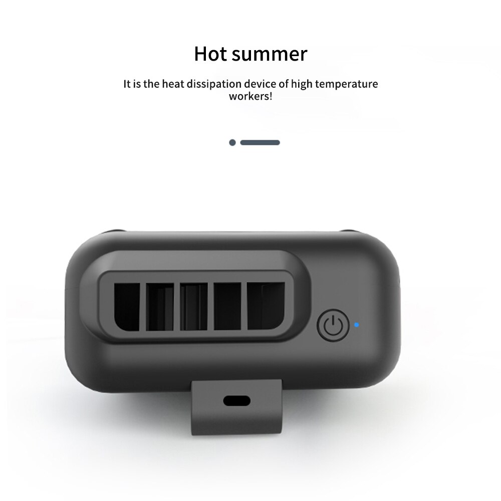 Portable USB Wearable Clip On Fan Personal Hands-Free Waist Fan Necklace Fan Handhold Fan Strong Airflow for Job Site Work