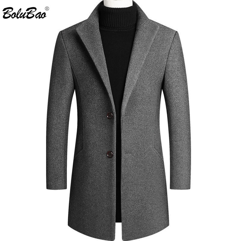 Bolubao märke herr ullblandningar kappor herr enfärgade ullblandningar kappa vinter slim fit ulljacka herrkläder
