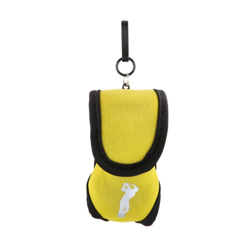 Draagbare Neopreen Mini Golfbal Zak Golf Tees Houder Storage Case Carry Pouch Pack Met Riem Clip Voor Training golfballen: yellow