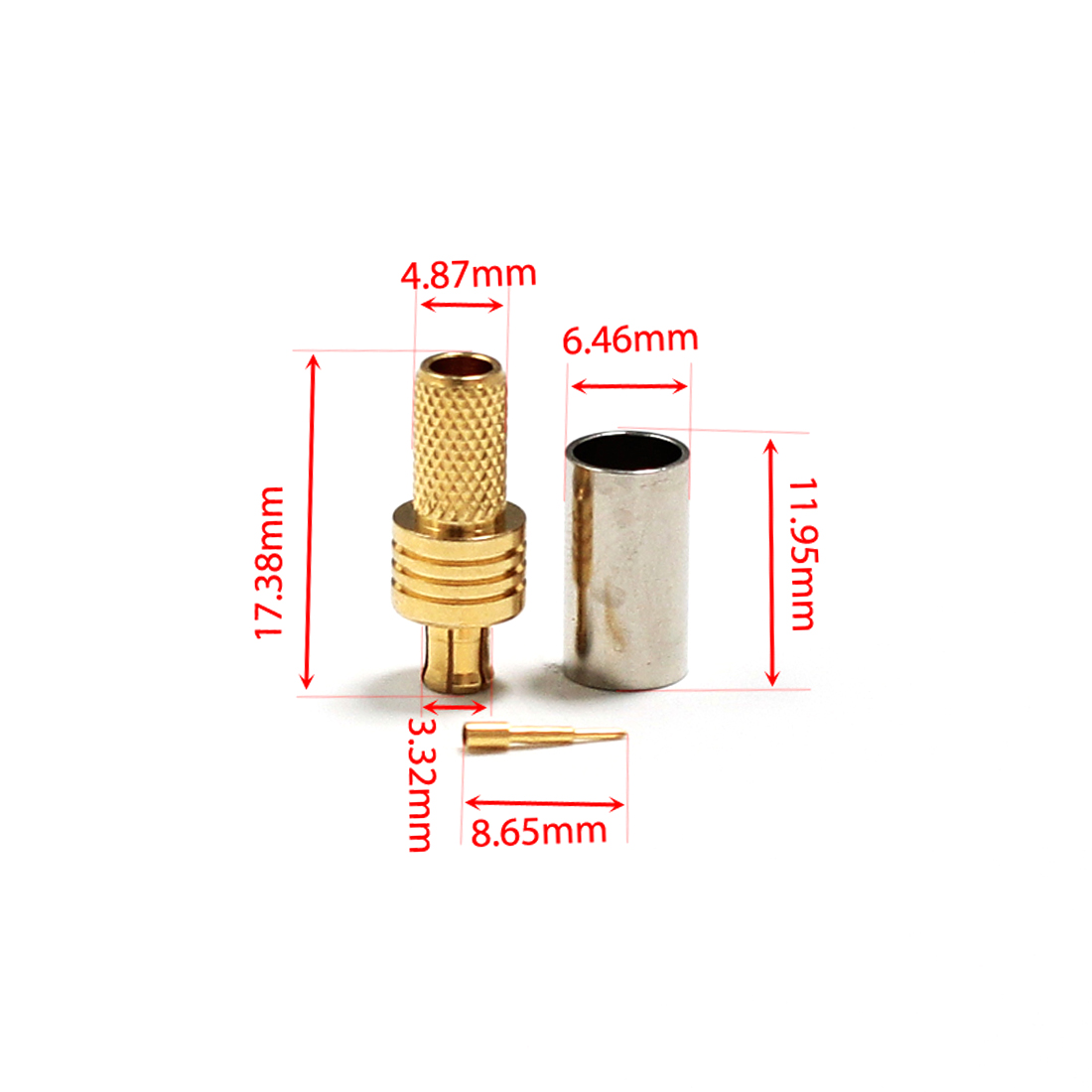 1pc novo mcx macho plug rf coaxial conector crimp para rg58 rg142 lmr195 cabo em linha reta goldplated atacado