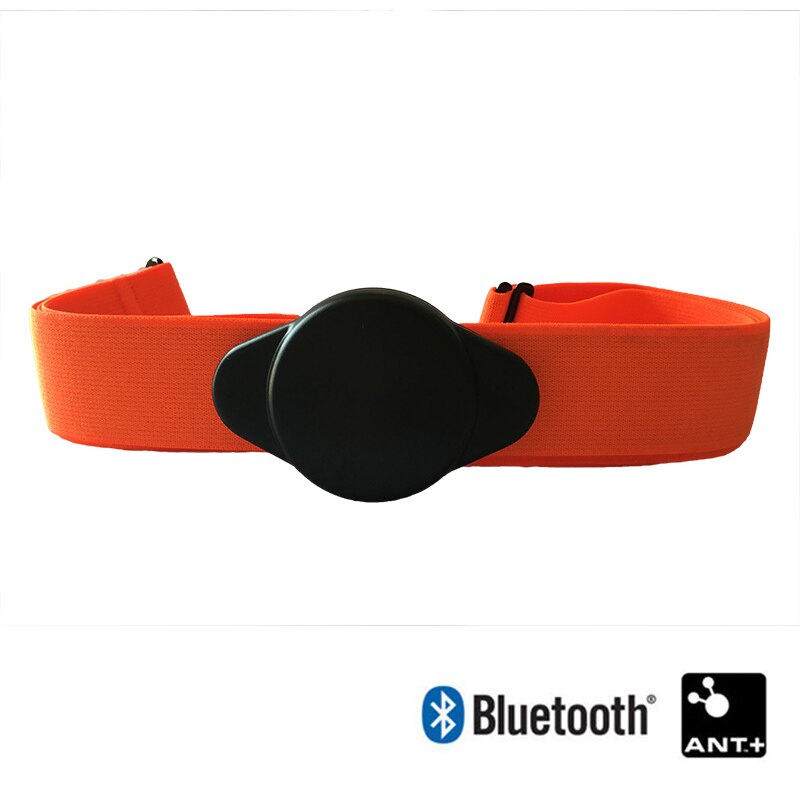 Pulsmåler brystbælte bluetooth 4.0 ant fitness sensor kompatibel bælte wahoo polar gar-min tilsluttet udendørs bånd: Orange