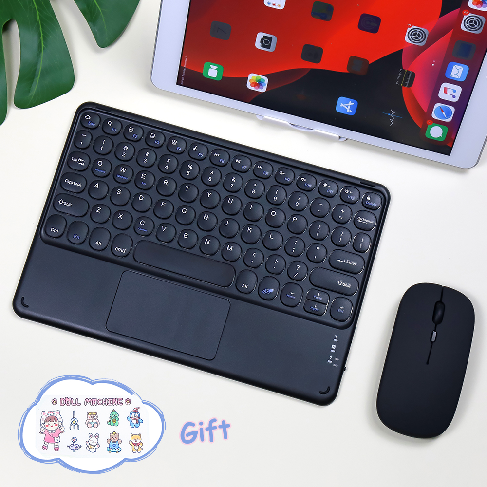 Bonito teclado y ratón para IPad, teclado inalámbrico con Bluetooth para IPad Pro Air 4, Xiaomi, Samsung, Huawei, tableta Android, IOS y Windows: Black C