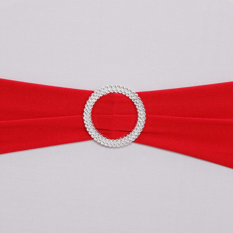 Elastische Spandex Stoel Bow Sash Stretch Lycra Stoel Sjerp Band Met Ronde Gesp Slider Voor Banket Hotel Bruiloft Decoratie