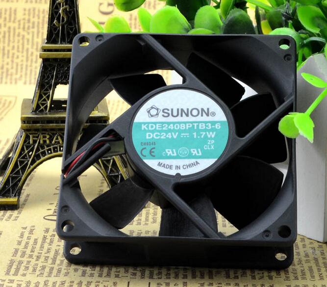 Sunon kde 2408 ptb 3-6 8025 2.4w 8cm 24v 2 wire inverter vifte