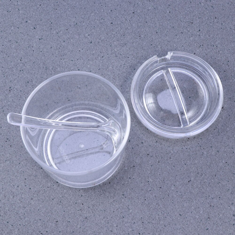 1PC Nontoxic Practical Transparent Household Acrylic Spice Storage Box With Spoon Spice Jar Seasoning Can Pepper Tank