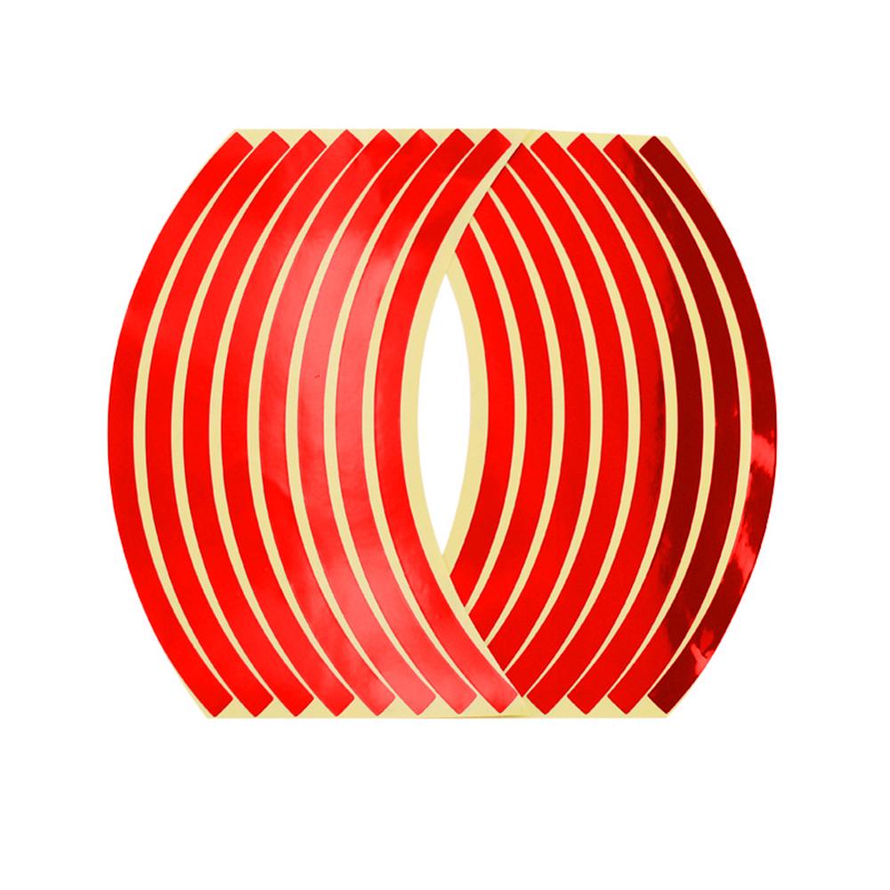Adesivos refletivos para aro de roda de motocicleta, 16 peças, 12 polegadas, refletivos, segurança, decalque de bicicleta, de trânsito, para moto: Vermelho