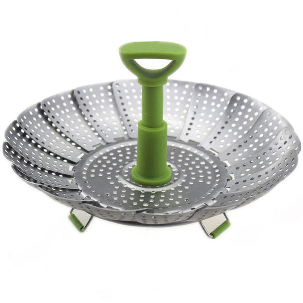Stainless Steel Folding Steamer Basket Stainless Steel Fish Steamed Vegetable Steamer Telescopic Steamer L0V5