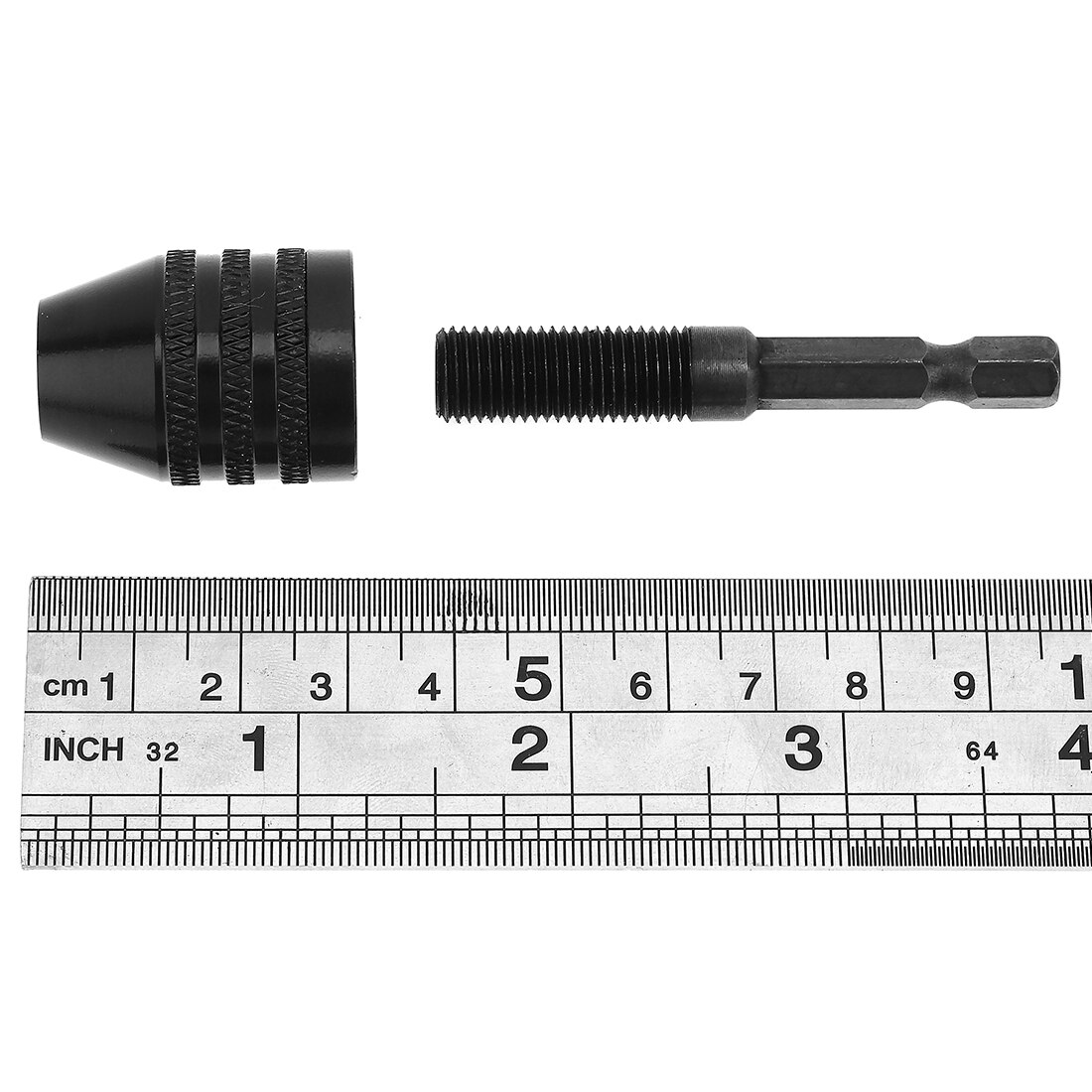 1 stk spiralborepatron 0.3-6.5mm skruetrækker slagtrækker adapter med 1/4 sekskantede skaft tre klo til elektrisk slibemaskine