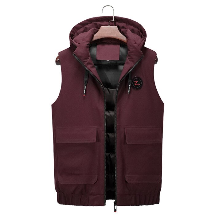 neue Herren Jacke Ärmellose Weste Winter Casual Mäntel Männlichen Baumwolle Gefütterte männer Weste Männer Verdicken weste 3XL: red / L