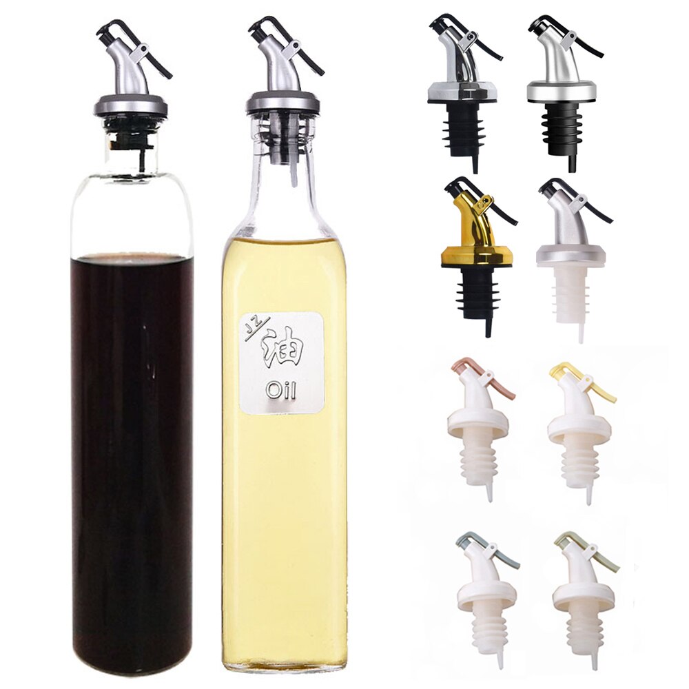 Olive Oil Bottle Sprayer Wine Drip Pourers Liquor Dispenser Leak-proof Nozzle Kitchen Tools Lock Wine Spout Stopper Bar Tool