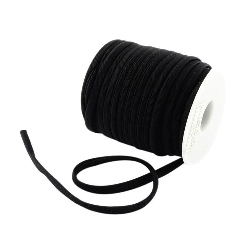 20M/Roll 5Mm Zachte Tiny Nylon Koord Draad Voor Armbanden Choker Diy Sieraden Craft U90A: Black