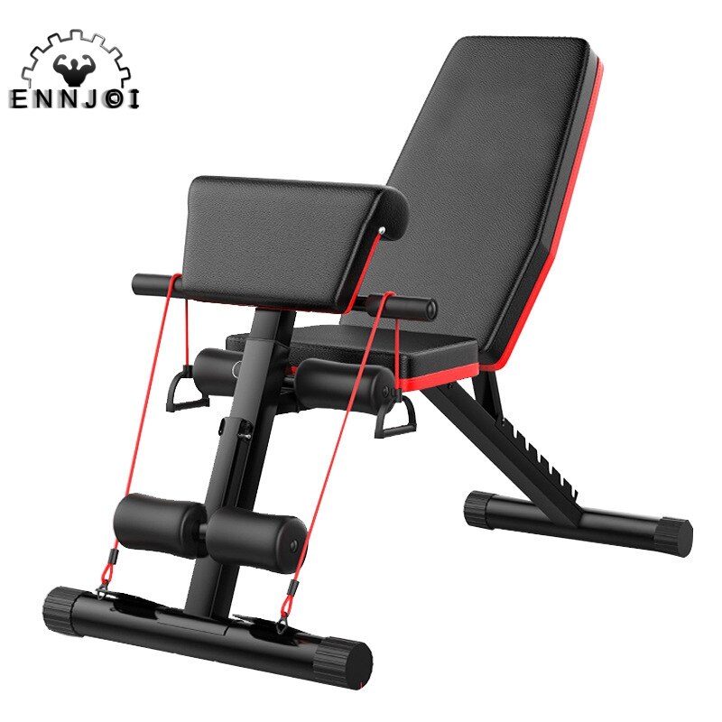 Hopfällbar hantel bänkpress 7 justerbart ryggstöd sitt upp magen multifunktionell fitness pall träningsbänk utrustning hem: 189-3 exklusiva