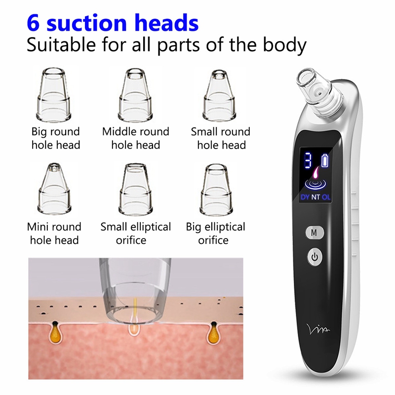 Face Nose Acne Black Dot Pimple Blackhead Remover Electric Blackhead Vacuum Cleaner Pore Skin Care Tools Machine With 6 Head
