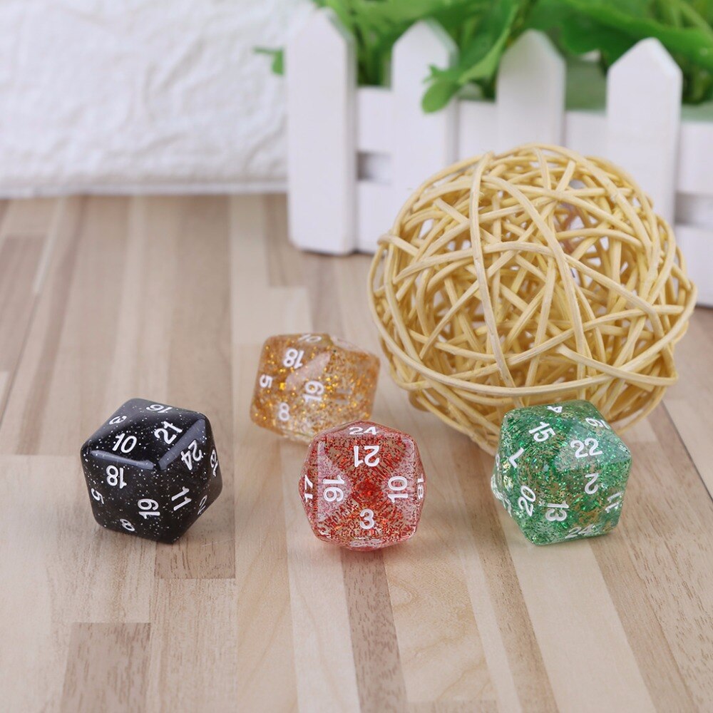 2pcs 24 Sided Transparent Resin Digital Dice Dungeons&Dragon D&D RPG Game Dices