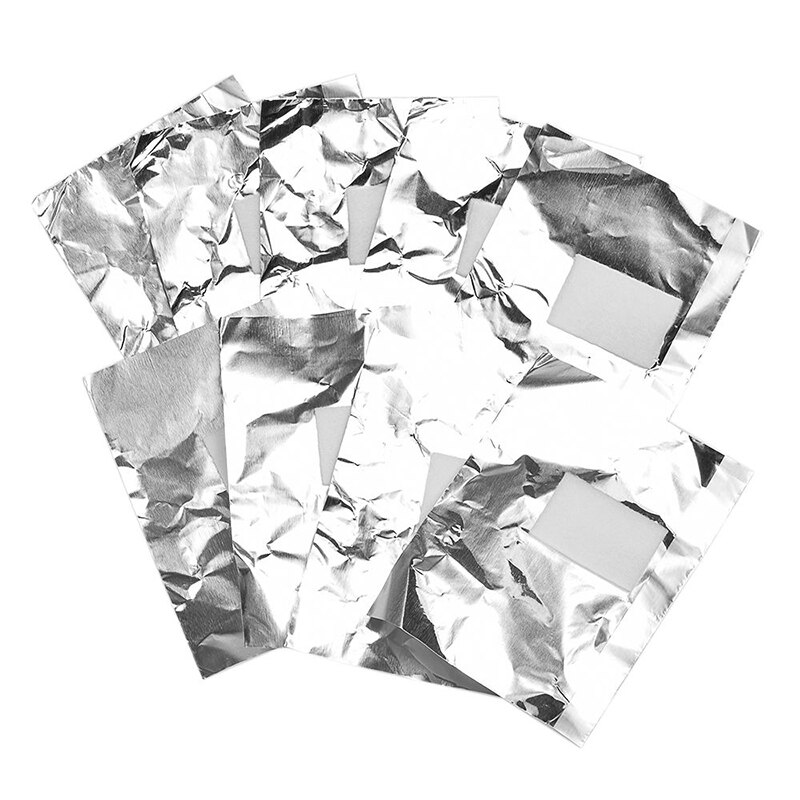 100 pièces/lot papier d'aluminium Nail Art tremper hors acrylique Gel vernis à ongles enroule outil de maquillage dissolvant avec tampon de coton