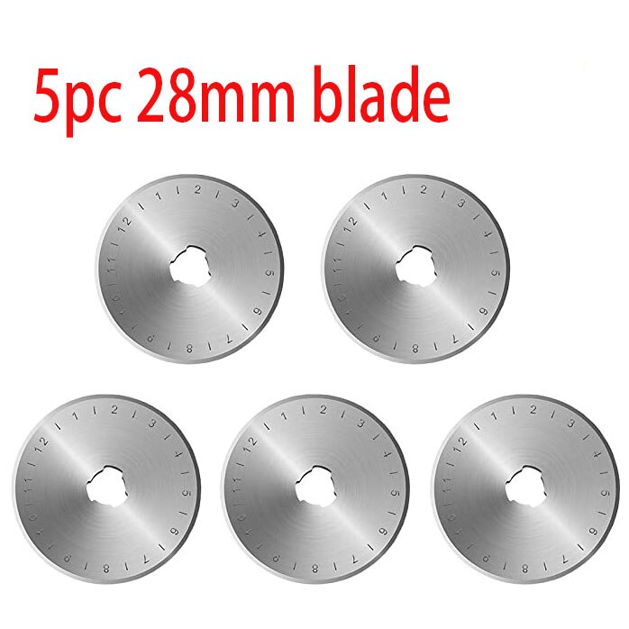 45/28MM Leather Craft Rotary Cutter Leather Cutting Tool Fabric Cutter Circular Blade DIY Patchwork Sewing Quilting Fit Cut: 5pc 28mm blade