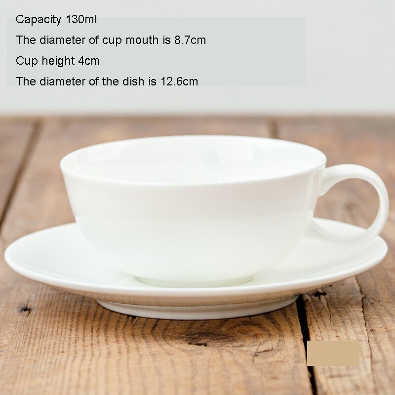 Tasse à café en porcelaine en céramique, os blanc pur, tasses de Latte nordique simples, fantaisie créative, thé de l'après-midi, café, tasse et soucoupe, cuillère: 130ml 8.7cm diameter