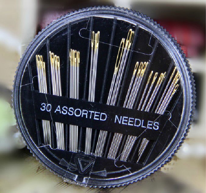 30 gold tail needle / sewing needle / Hand Sewing Needles Embroidery Mending Craft Quilt Sew Case: Dark Grey