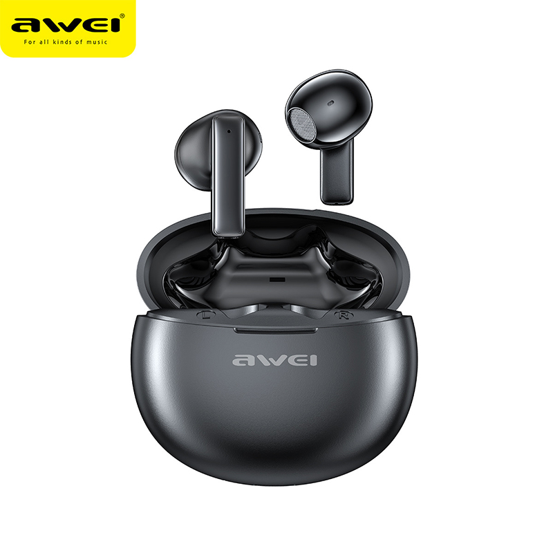 Awei TWS Bluetooth 5.3 słuchawki bezprzewodowe Bluetooth sterowanie dotykowe zestaw słuchawkowy Stereo wodoodporne sportowy zestaw słuchawkowy: Black