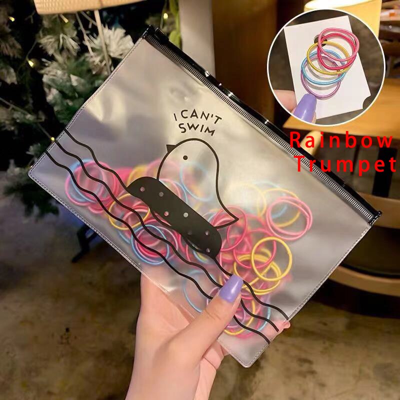 [100 PCS] Basic High Elastic Hair Rope Headdress Rubber Band Hair Rope Female Hair Simple Rubber Band: Hair ring 110-7