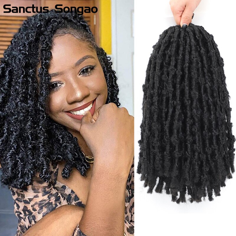 Vlinder Haar 3Pcs 6 Stks/partij Vlinder Locs Haak Hair Godin Faux Locs Gehaakte Haar Passie Twist Synthetisch Haar Extensions: 6 Stks/partij