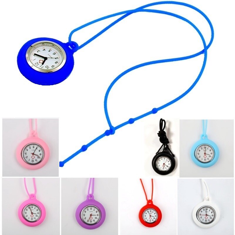 Lot de 10 montres de poche en Silicone à collier de corde créative, pour infirmières médecins hôpitaux étudiants robe à Quartz horloge suspendue