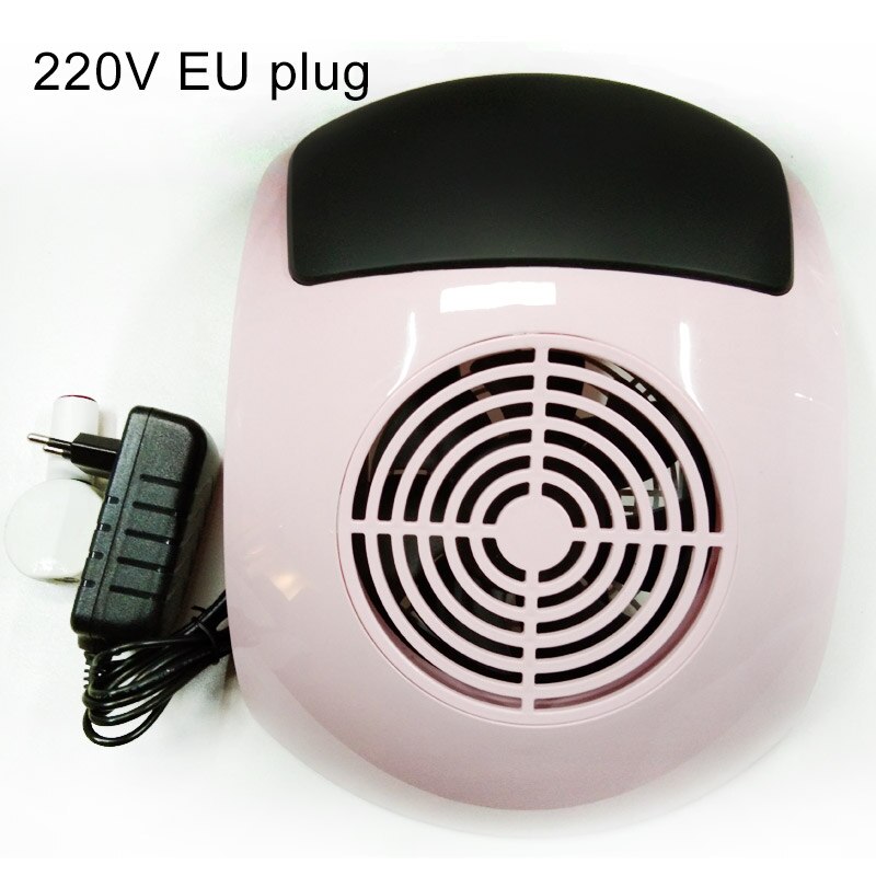 80W Nail Stofafzuiging Collector Nail Art Salon Apparatuur Nail Stofzuiger Machine Met 1 Stofzak: BQ607-pink-EU