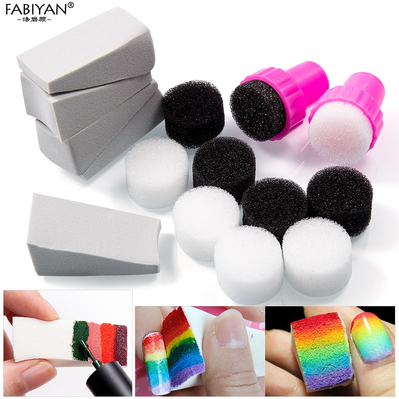 Set de esponjas para manicura, Set de 10/15 piezas, estampador de transferencia de esmalte de Gel UV, degradado, cambia de Color