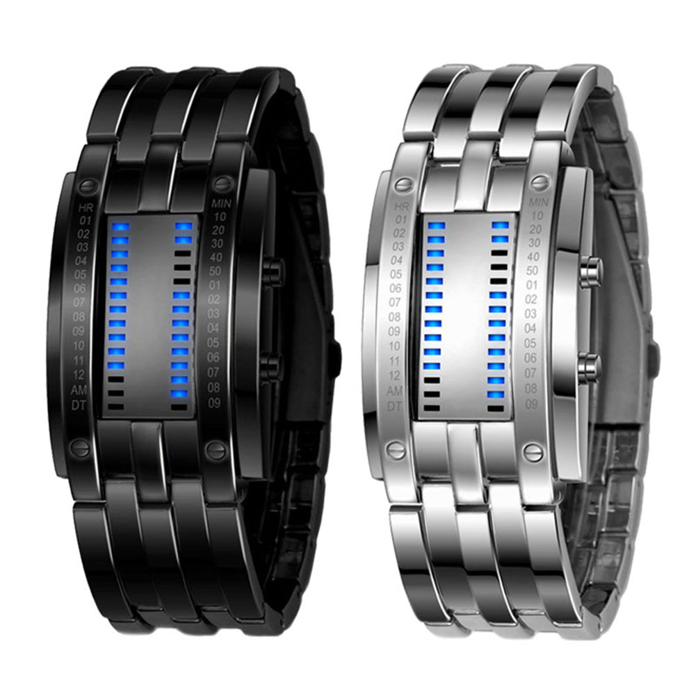 Men's Wrist LED Digital Sport Watch Matrix Waterproof Binary Multi-function LXH