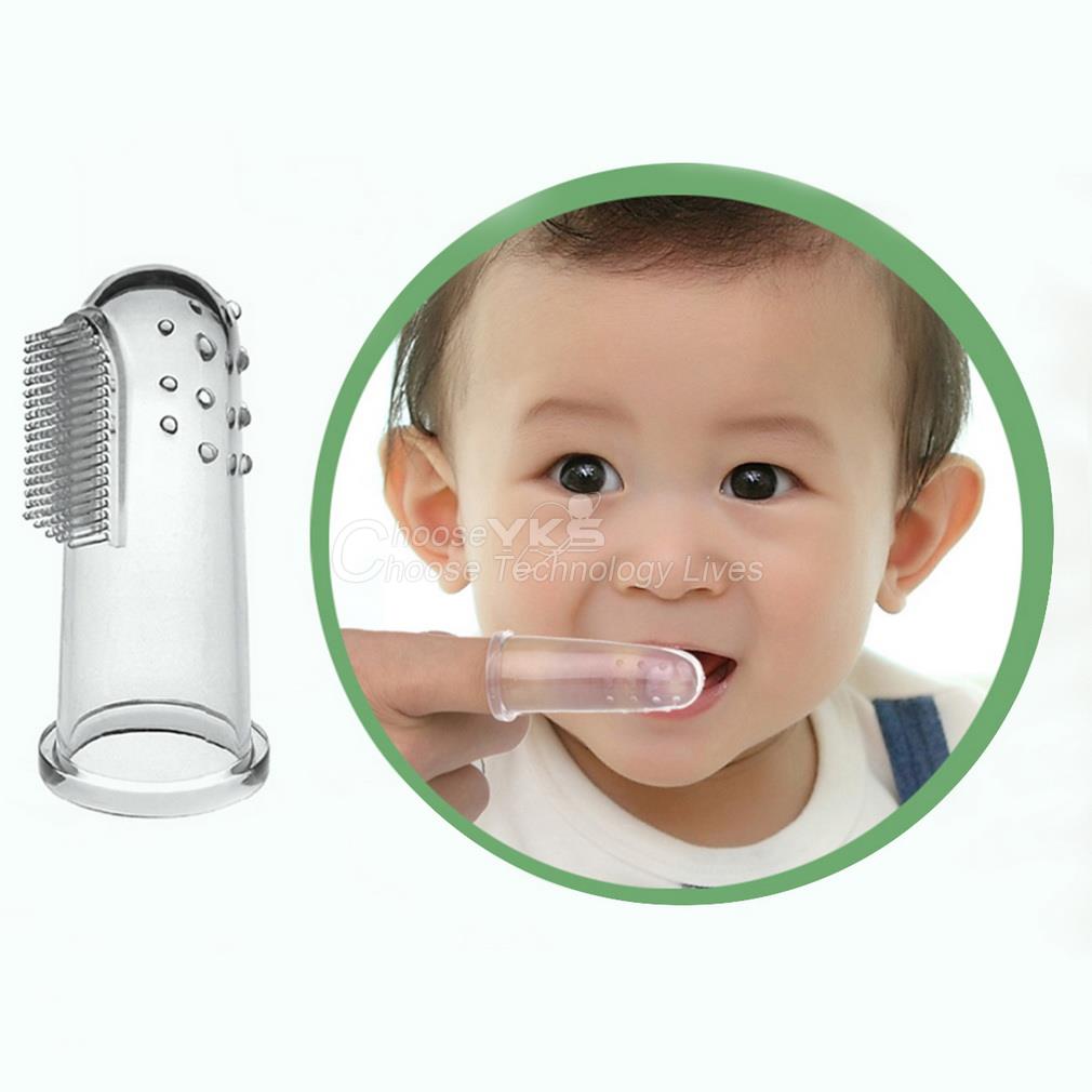 Baby Kid Soft Silicone Finger Toothbrush &amp; Gum Massager Brush Clean Teeth