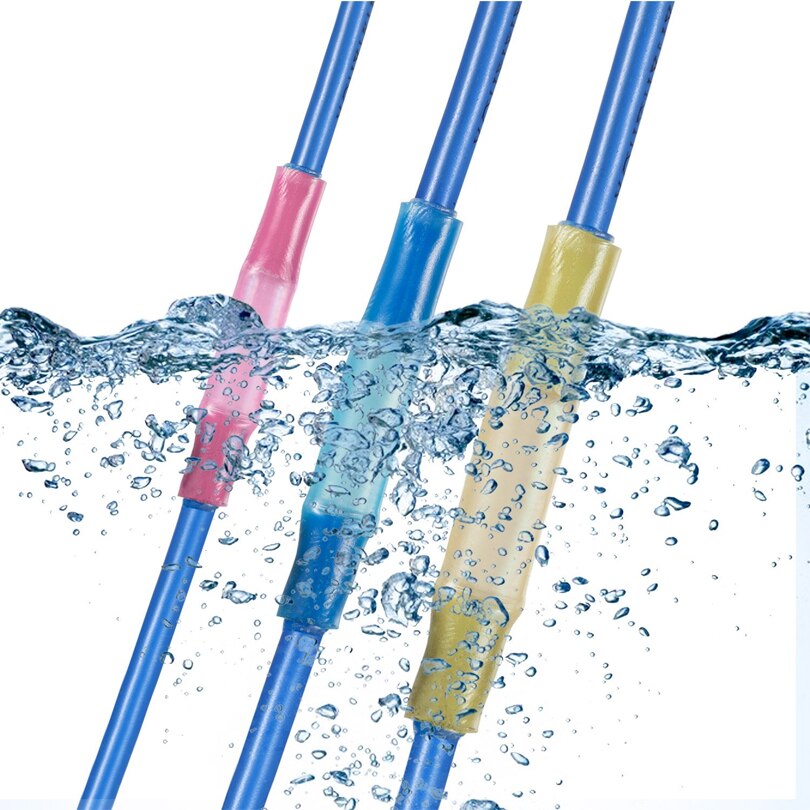 Connecteur électrique étanche à bout thermorétractable, 50 pièces, câble d'épissure de fil, Joint thermorétractable, Terminal à sertir