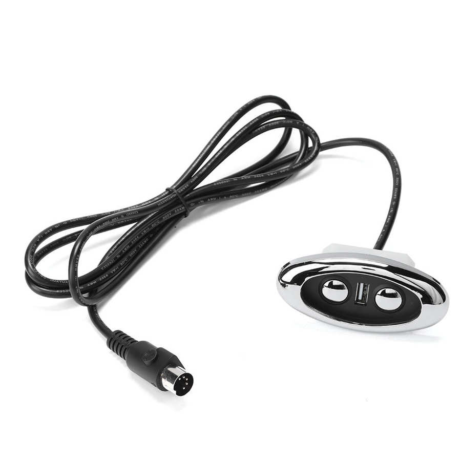 Manual control switch of the 2-button electric sofa with LED backlight sofa controller with USB port input USB output 12-29V: Default Title