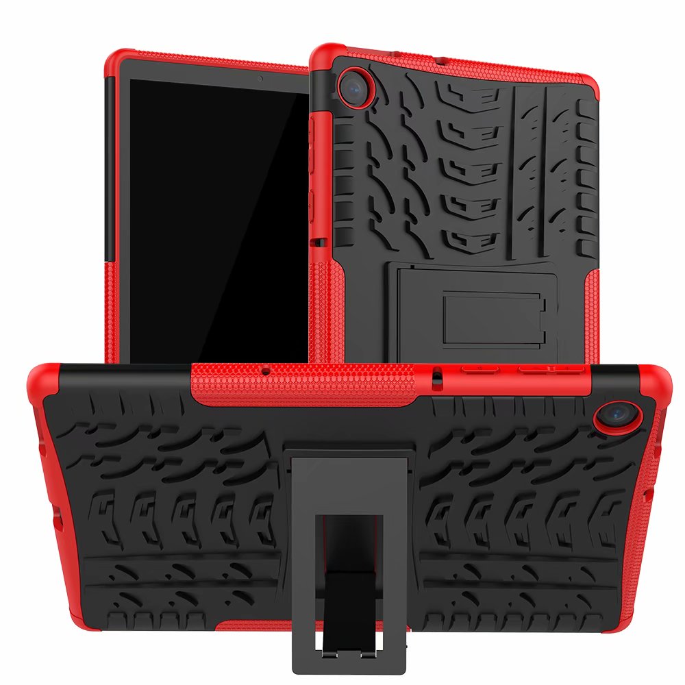 Jalustakotelo lenovo tab  m10 fhd plus tb -x606f tb -x606x 10.3 tuuman raskaaseen käyttöön 3 in 1 tpu+pc -tabletin suojakotelo funda+kynä: Punainen