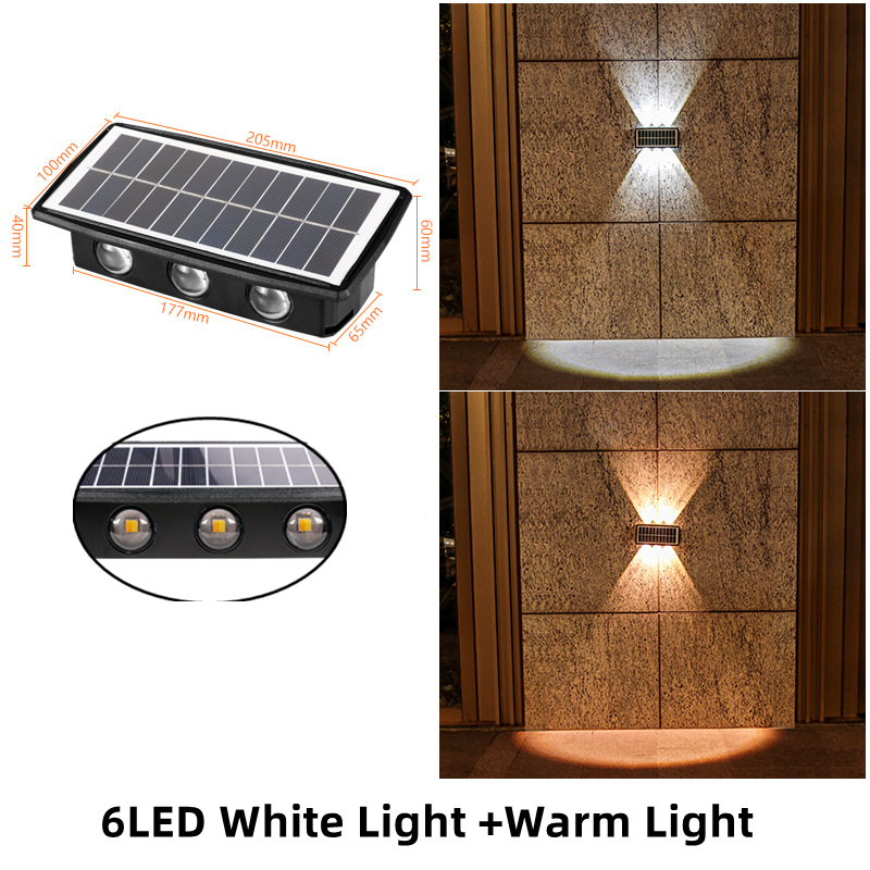 Lámpara Solar de pared Led para exteriores, decoración impermeable, lámpara de jardín, iluminación luminosa arriba y abajo para pared, porche, balcón, jardín y calle: Rosa / 0-5 vatios