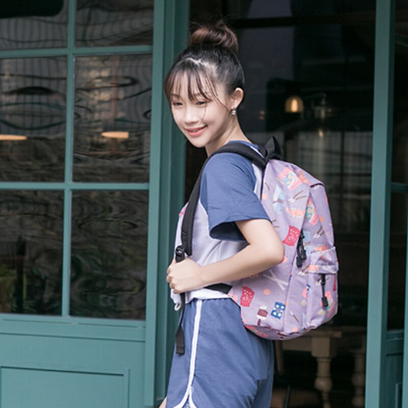 Forever Cultivate Backpack Women Canvas School Bag Girl Large Capacity College Student Bookbag 14'' Laptop Backpack